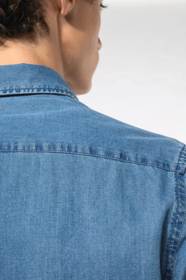 Chemise denim homme porté — vue 4