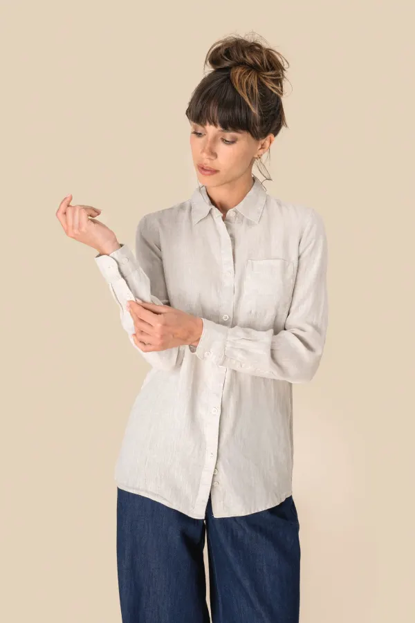 Chemise en lin femme porté — vue 2