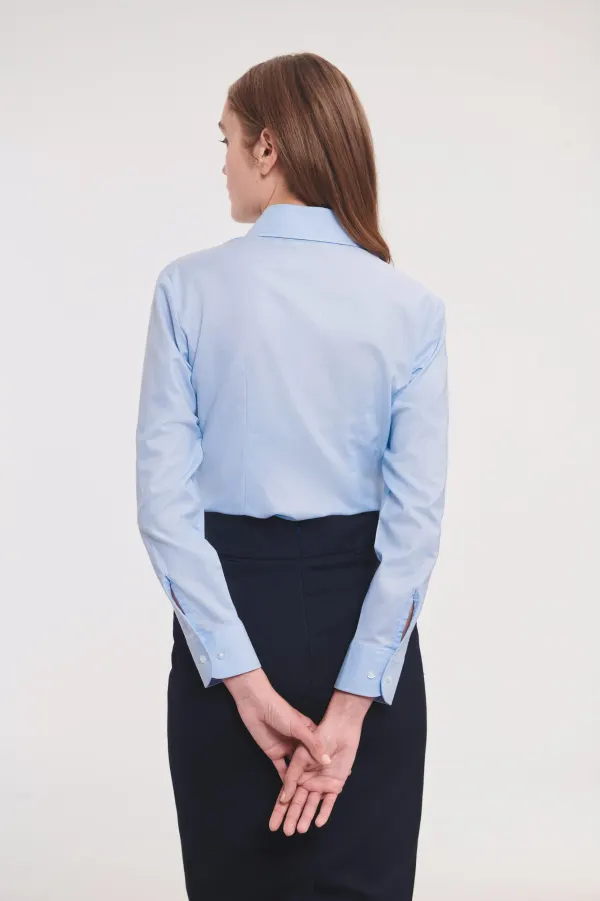 Chemise femme manches longues Oxford porté — vue 1