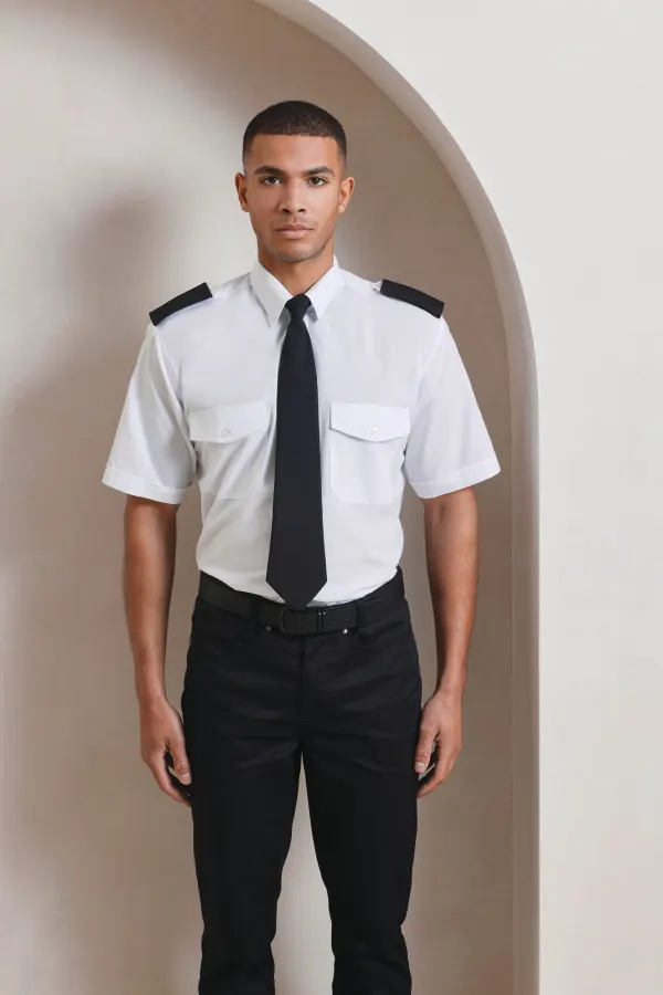 Chemise Homme manches courtes Pilote porté — vue 1