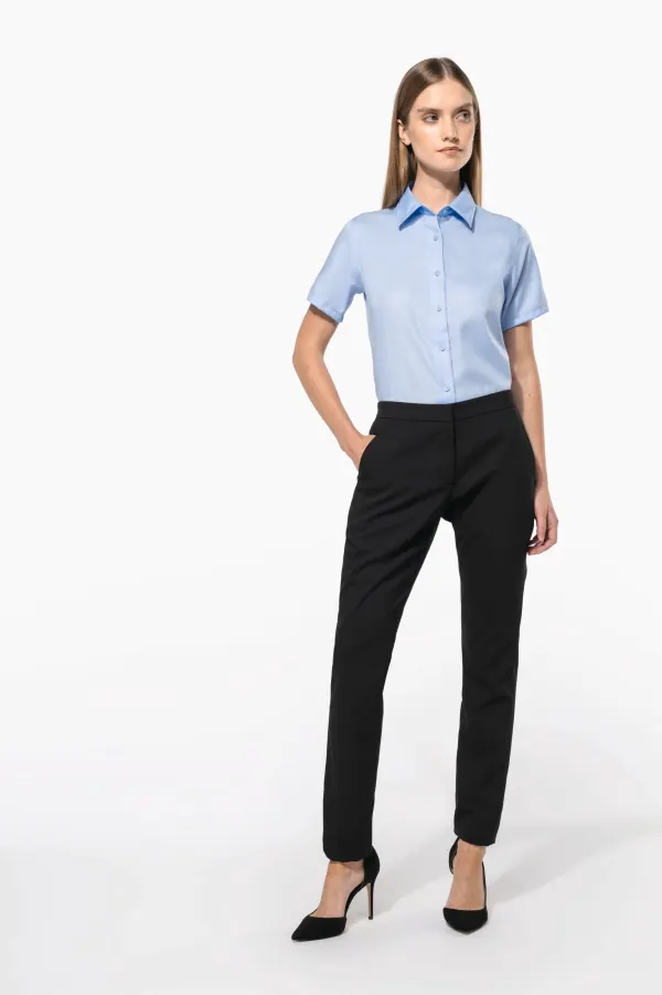 Chemise manches courtes sans repassage femme porté — vue 4