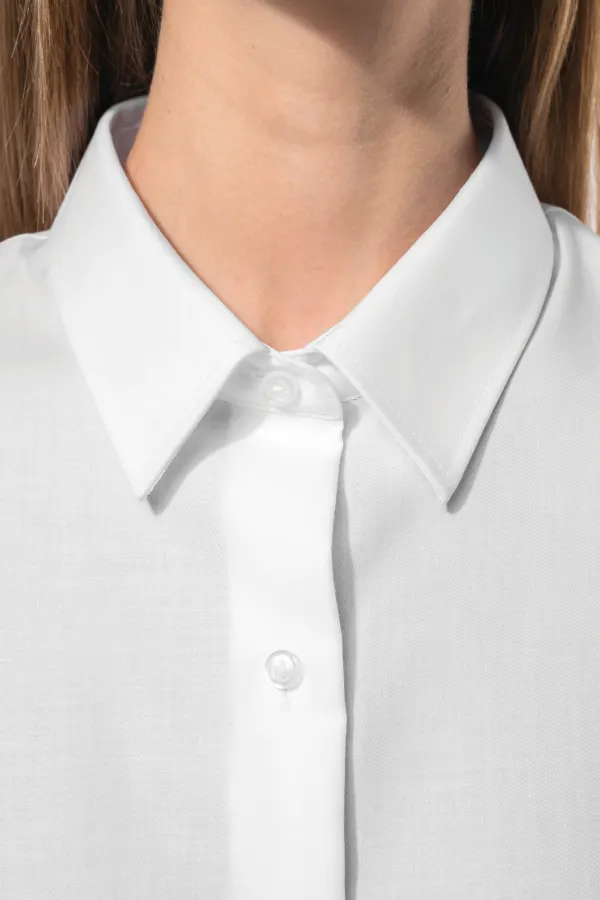 Chemise manches longues sans repassage femme porté — vue 2