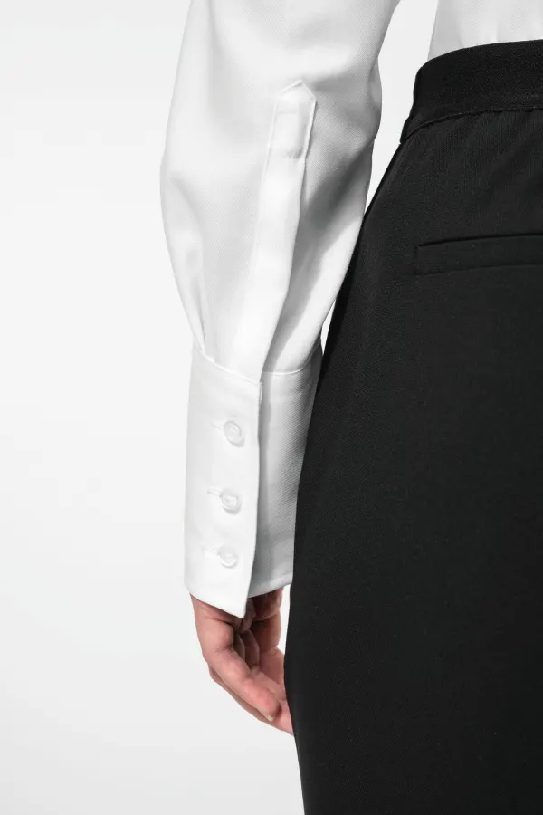 Chemise manches longues sans repassage femme porté — vue 3