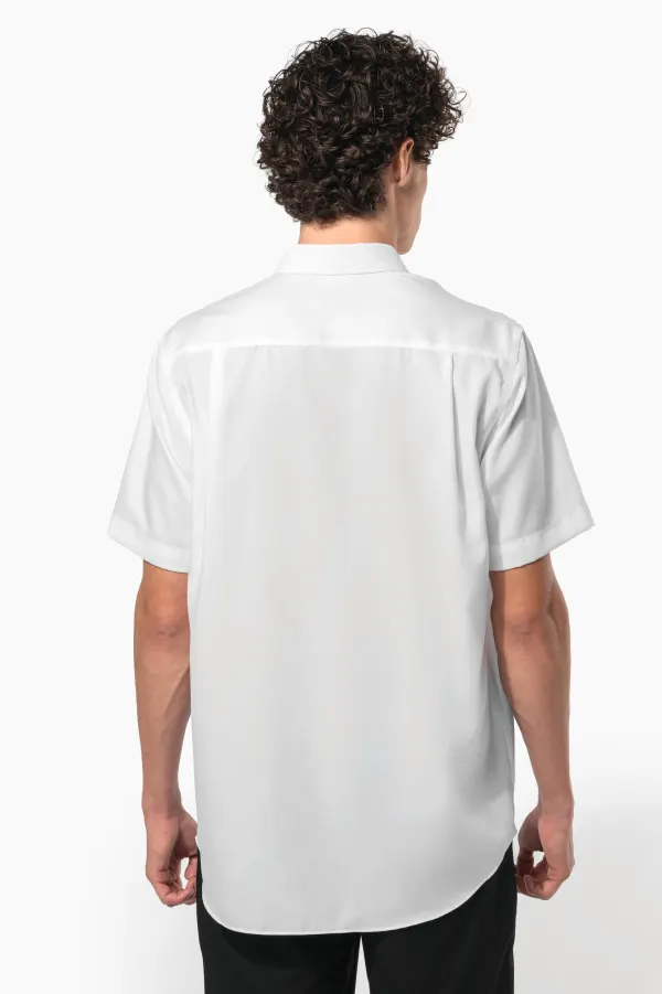 Chemise micro-sergé manches courtes sans repassage porté — vue 1