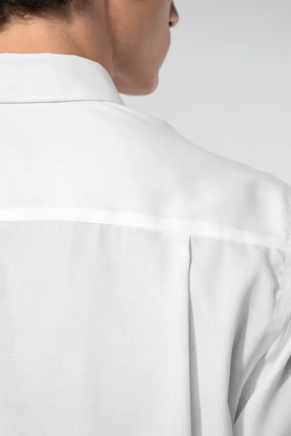 Chemise micro-sergé manches courtes sans repassage porté — vue 4