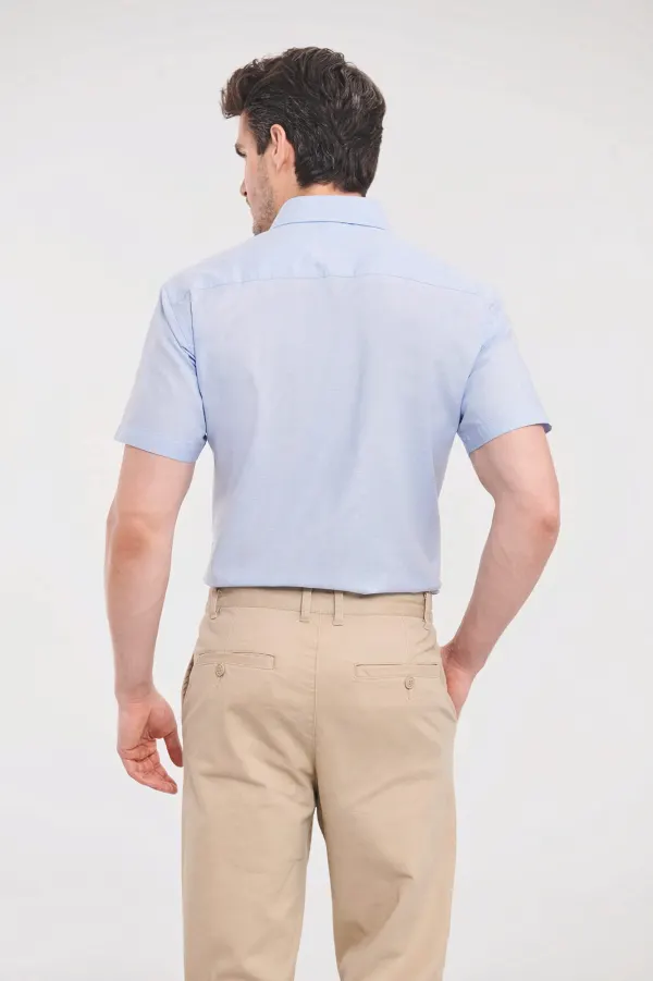 Chemise oxford cintrée manches courtes homme porté — vue 1