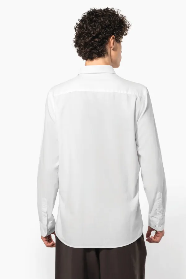 Chemise Oxford lavée manches longues porté — vue 1