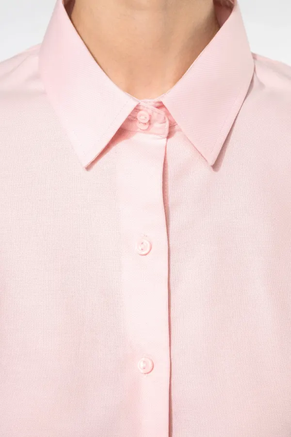 Chemise Oxford manches courtes femme porté — vue 3