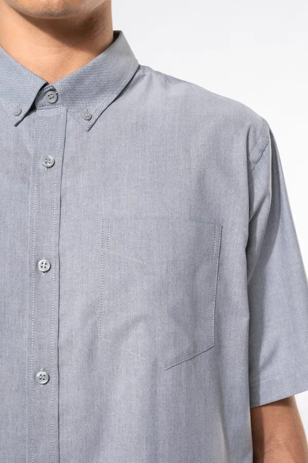 Chemise Oxford manches courtes porté — vue 3