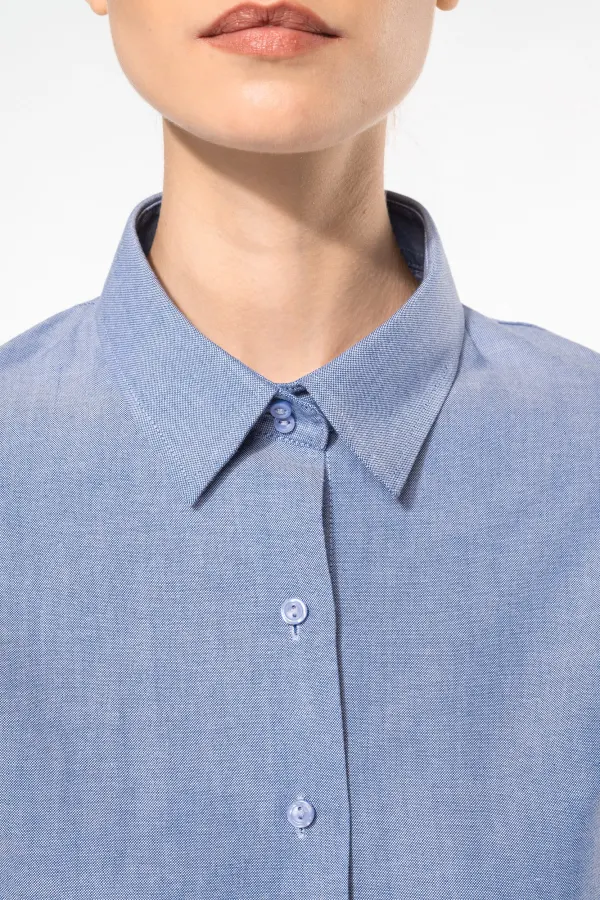 Chemise Oxford manches longues femme porté — vue 3