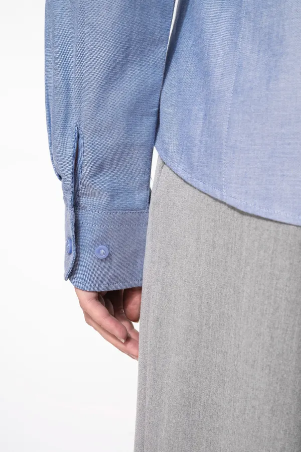 Chemise Oxford manches longues femme porté — vue 4