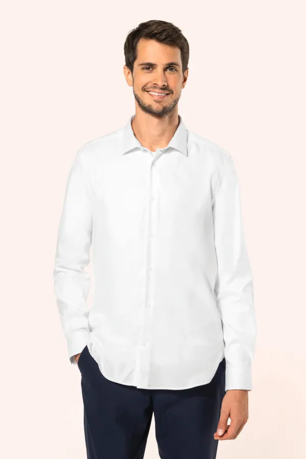 Chemise Oxford pinpoint manches longues homme porté — vue 1