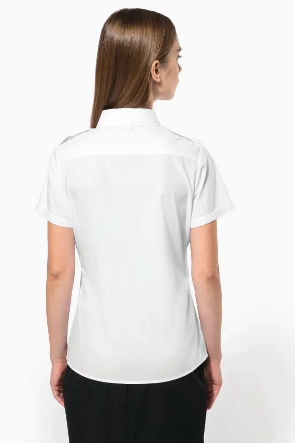 Chemise pilote manches courtes femme porté — vue 2