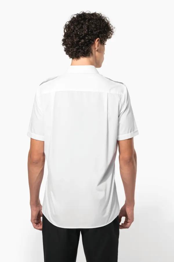 Chemise pilote manches courtes homme porté — vue 2