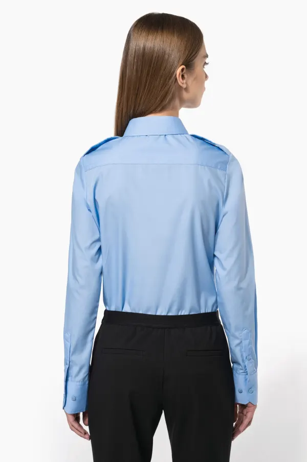 Chemise pilote manches longues femme porté — vue 1