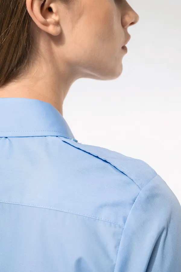Chemise pilote manches longues femme porté — vue 3