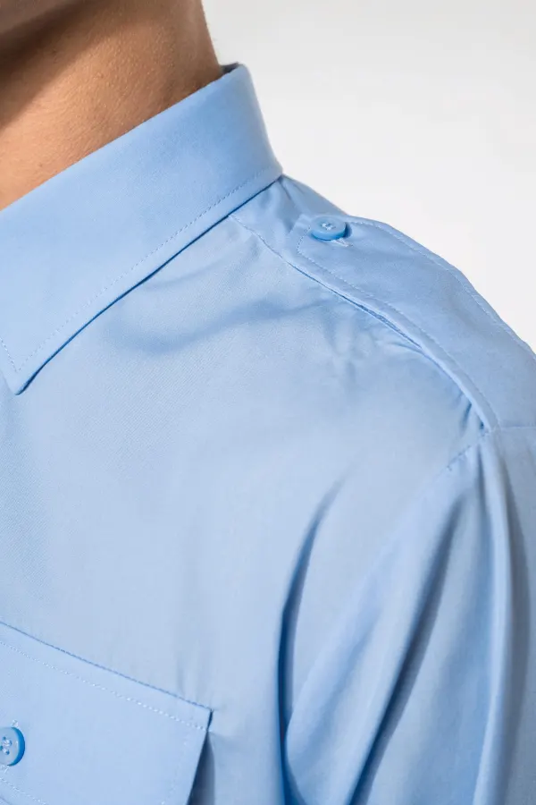Chemise pilote manches longues homme porté — vue 2