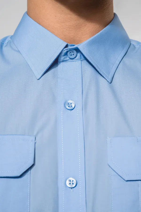 Chemise pilote manches longues homme porté — vue 3