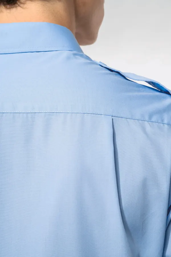 Chemise pilote manches longues homme porté — vue 4