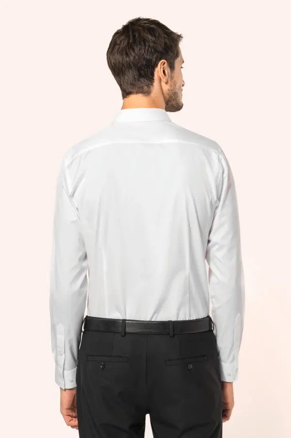 Chemise popeline en coton Supima® homme porté — vue 1