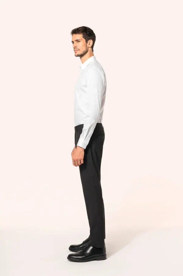 Chemise popeline en coton Supima® homme porté — vue 2