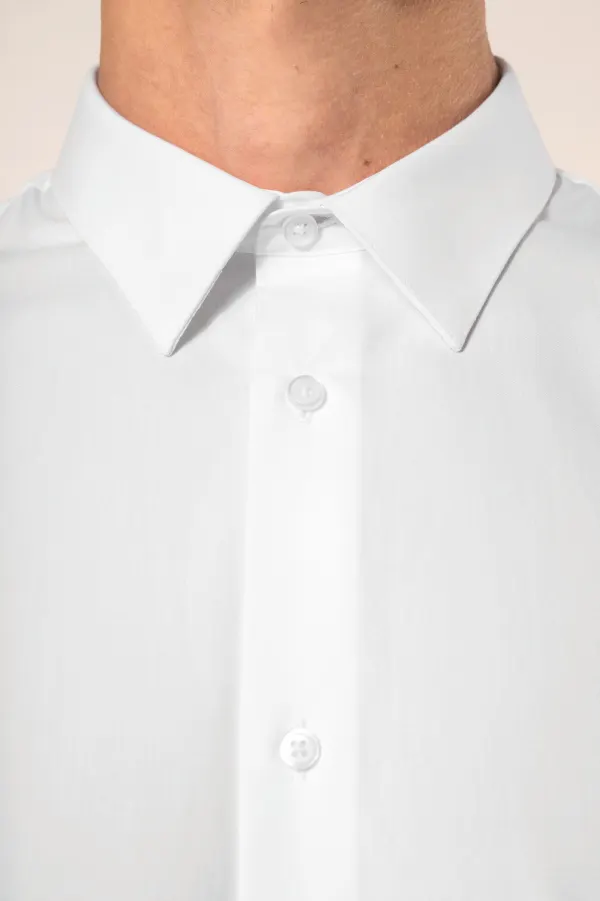 Chemise popeline en coton Supima® homme porté — vue 3
