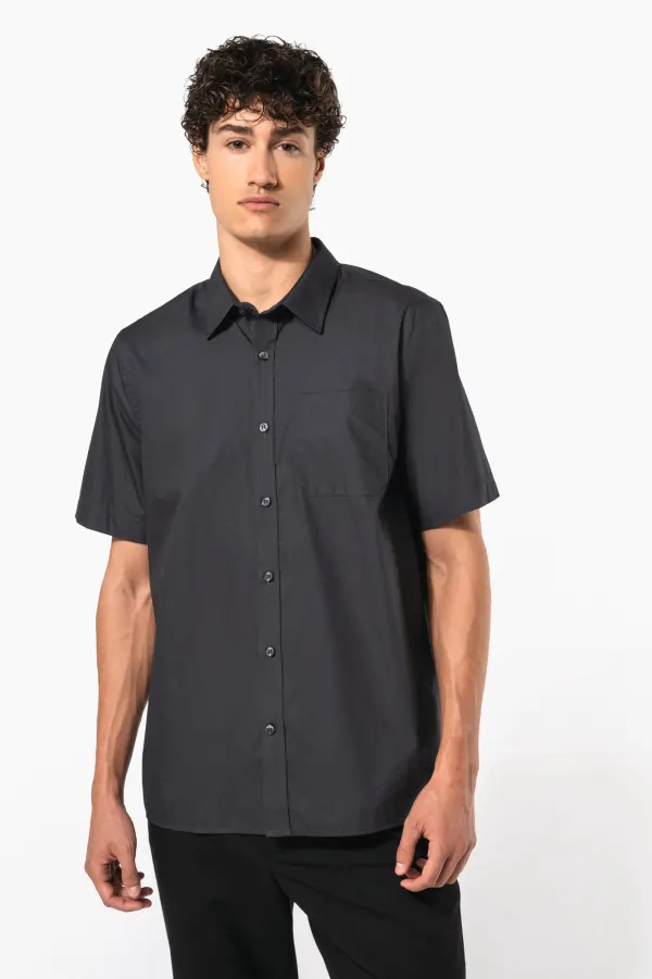 Chemise popeline manches courtes porté — vue 1
