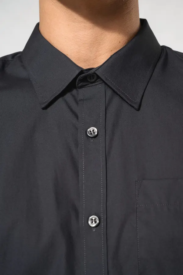 Chemise popeline manches courtes porté — vue 3