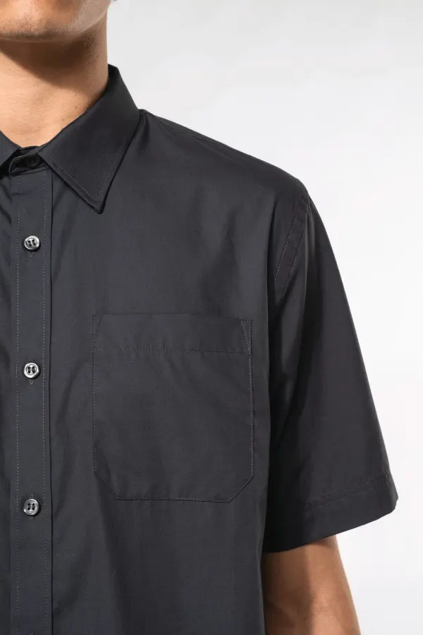 Chemise popeline manches courtes porté — vue 4