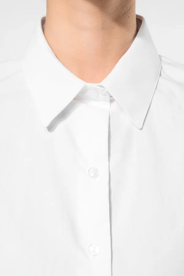 Chemise popeline manches longues femme porté — vue 3
