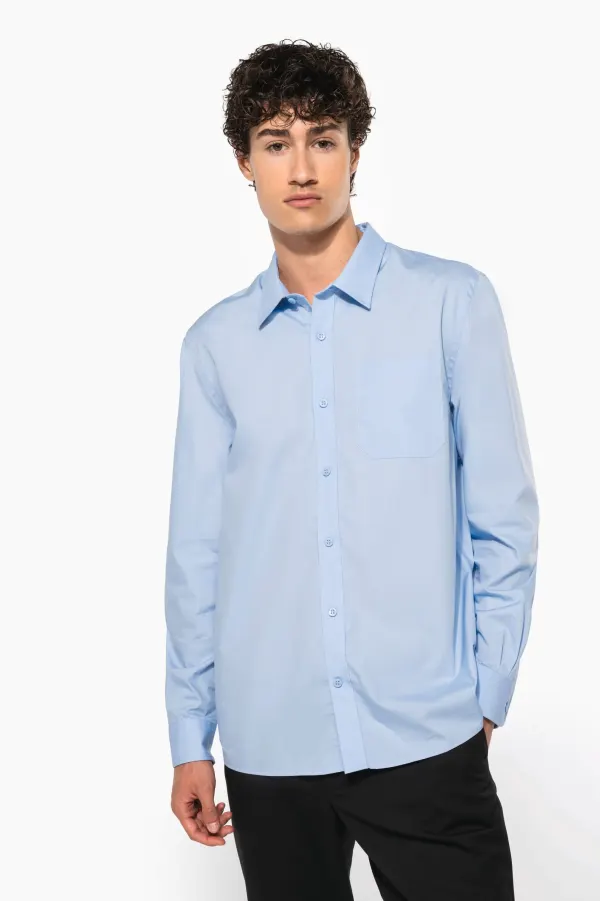 Chemise popeline manches longues porté — vue 1