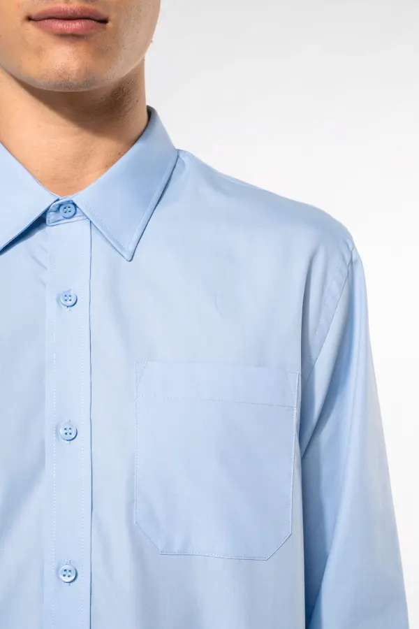 Chemise popeline manches longues porté — vue 3
