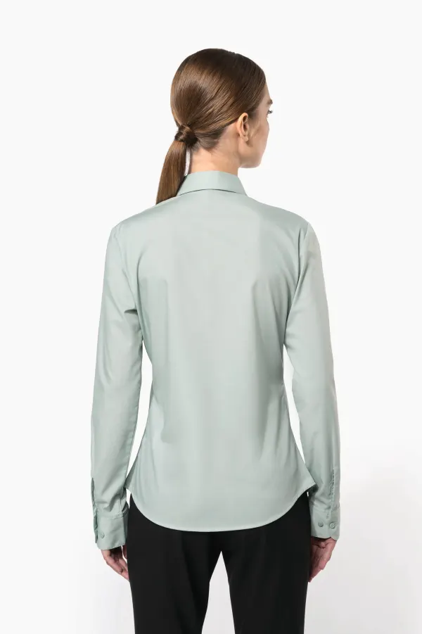 Chemise popeline polycoton entretien facile femme porté — vue 1