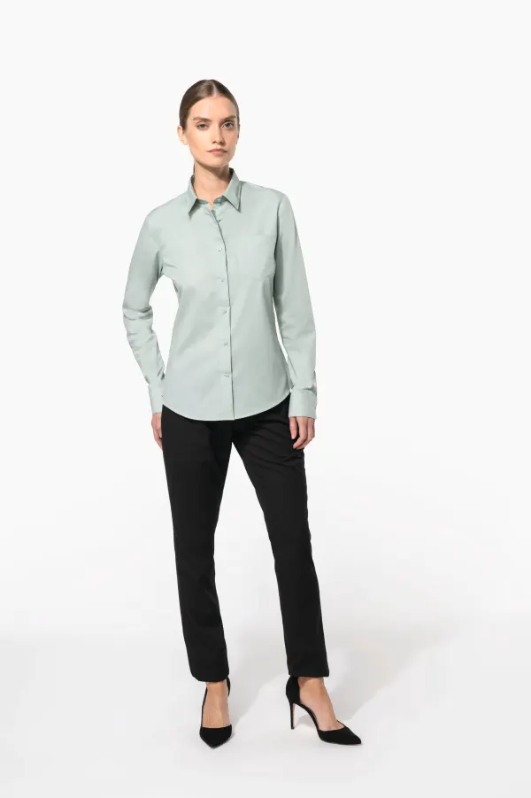 Chemise popeline polycoton entretien facile femme porté — vue 4