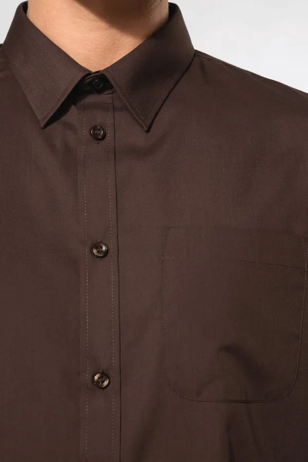 Chemise popeline polycoton entretien facile homme porté — vue 2