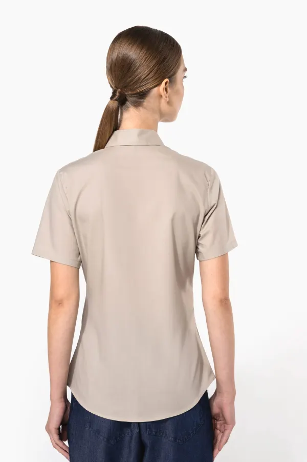 Chemise popeline polycoton manches courtes entretien facile femme porté — vue 1