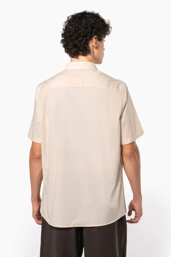 Chemise popeline polycoton manches courtes entretien facile homme porté — vue 1