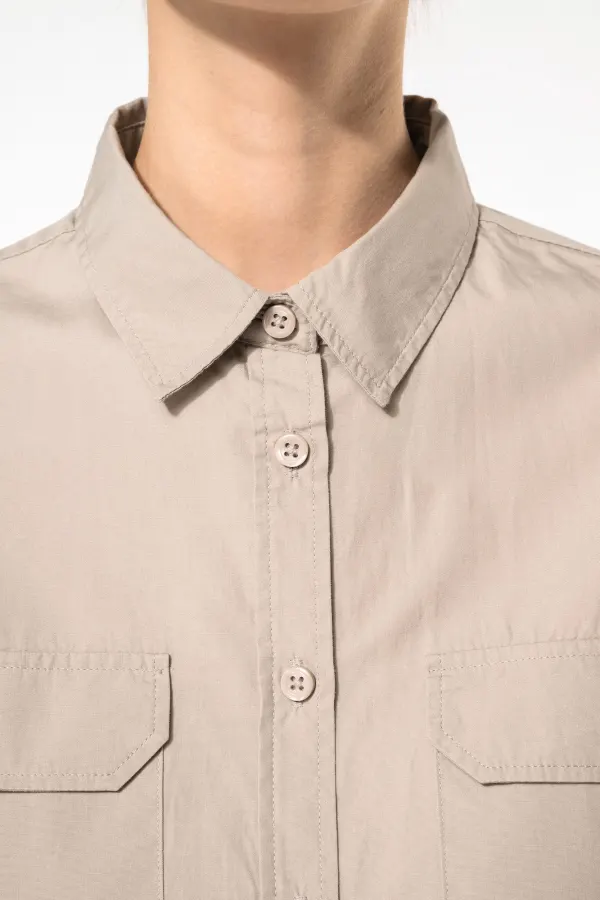 Chemise safari manches longues femme porté — vue 4