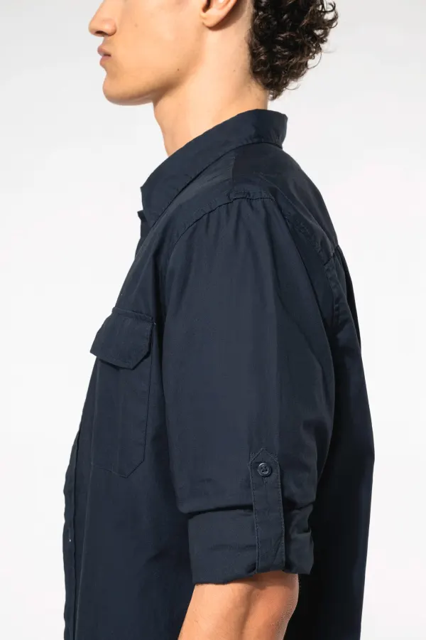 Chemise safari manches longues homme porté — vue 3