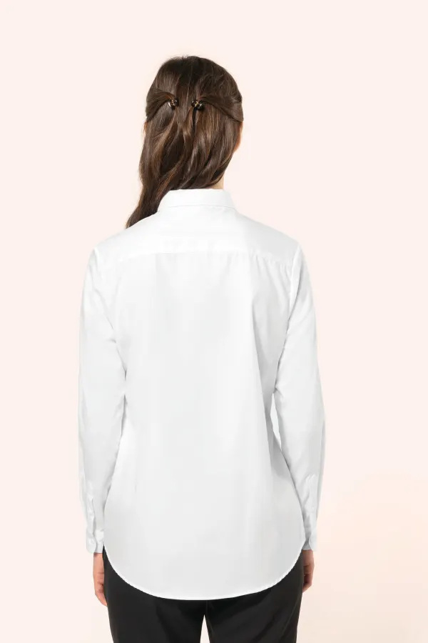 Chemise twill manches longues femme porté — vue 1