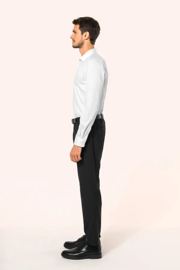Chemise twill manches longues homme porté — vue 2