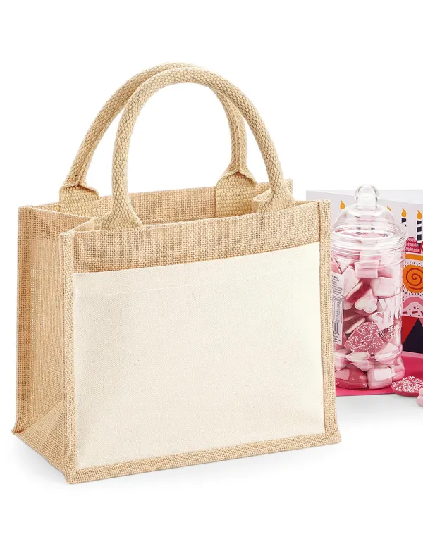 Cotton Pocket Jute Gift Bag porté — vue 2