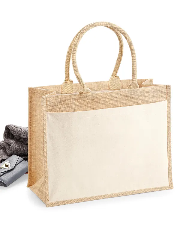 Cotton Pocket Jute Shopper porté — vue 4