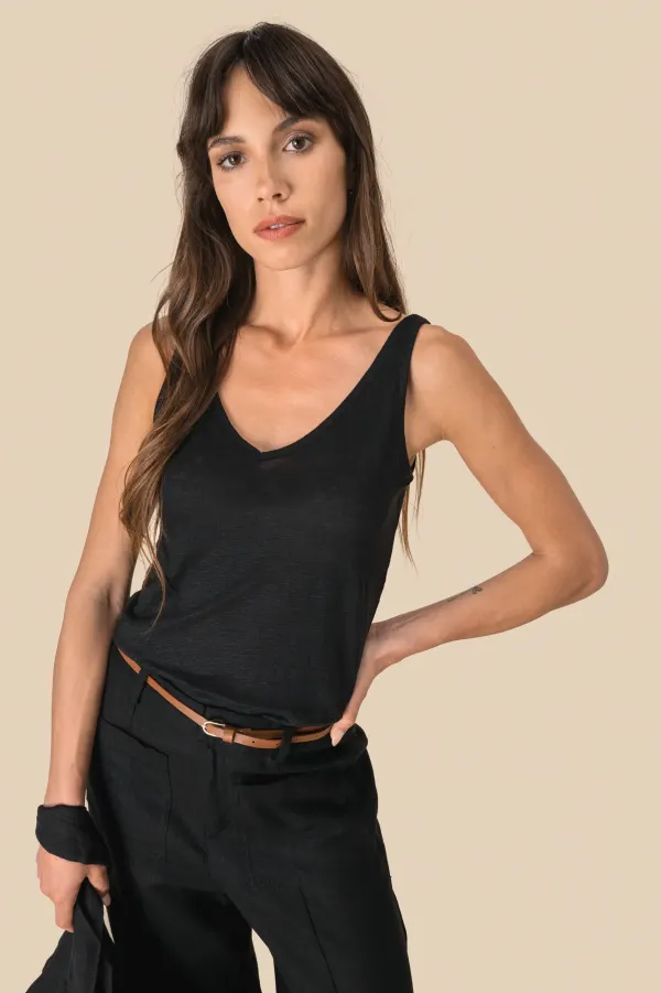 Débardeur en lin femme porté — vue 2