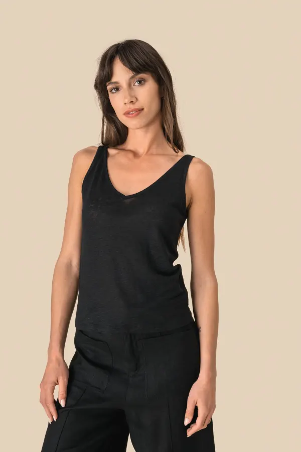 Débardeur en lin femme porté — vue 3