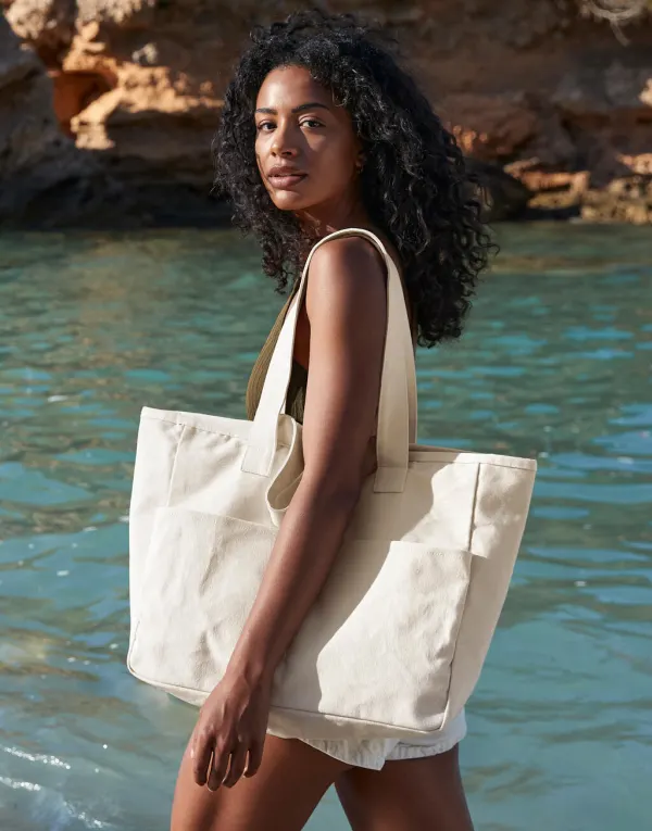 Double Handle Cargo Pocket Tote porté — vue 2