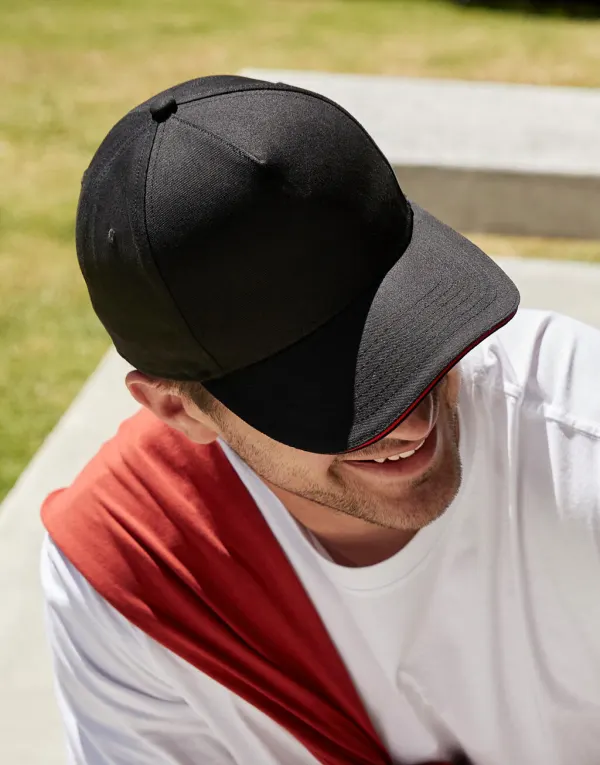 EarthAware® Clas. Org. Cotton 5 Panel Sandwich Peak porté — vue 2
