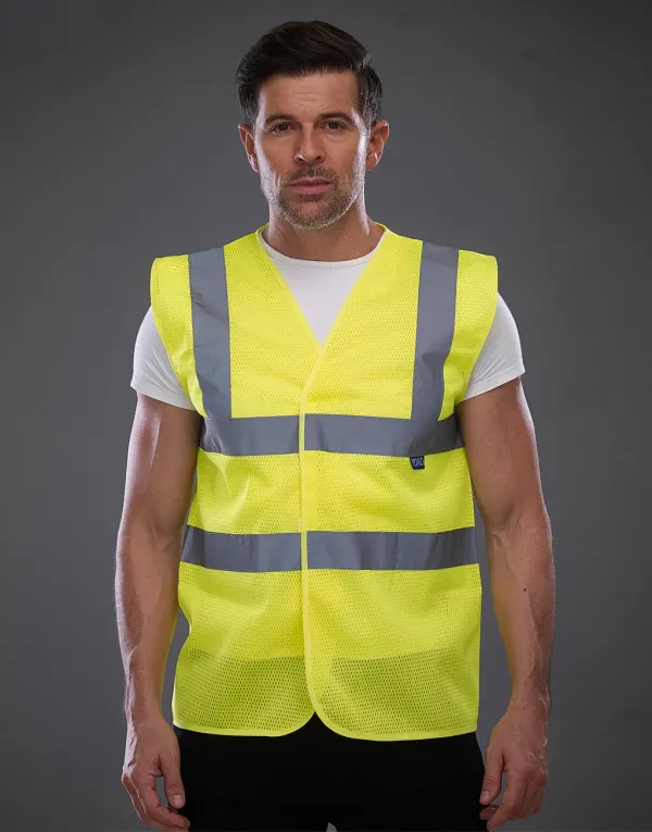 Fluo Open Mesh Waistcoat porté — vue 1