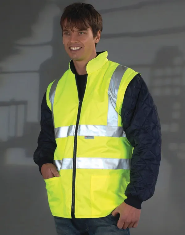 Fluo Quilted Jacket with Zip-Off Sleeves porté — vue 1