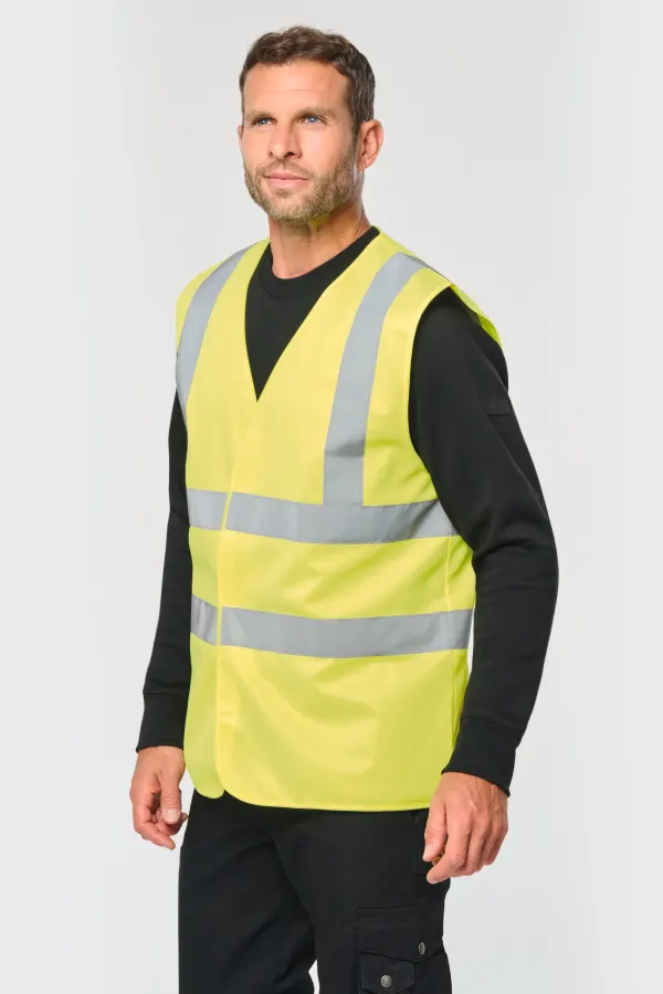 Gilet adulte haute visibilité unisexe porté — vue 1